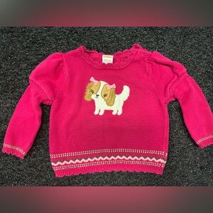 Gymboree Fuchsia Sweater with Puppy Design